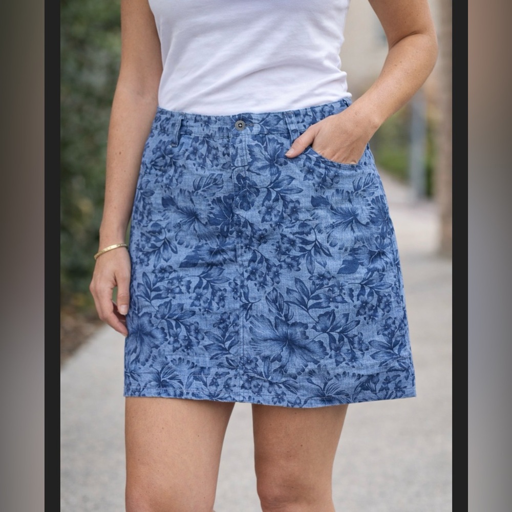 Floral Blue Skort